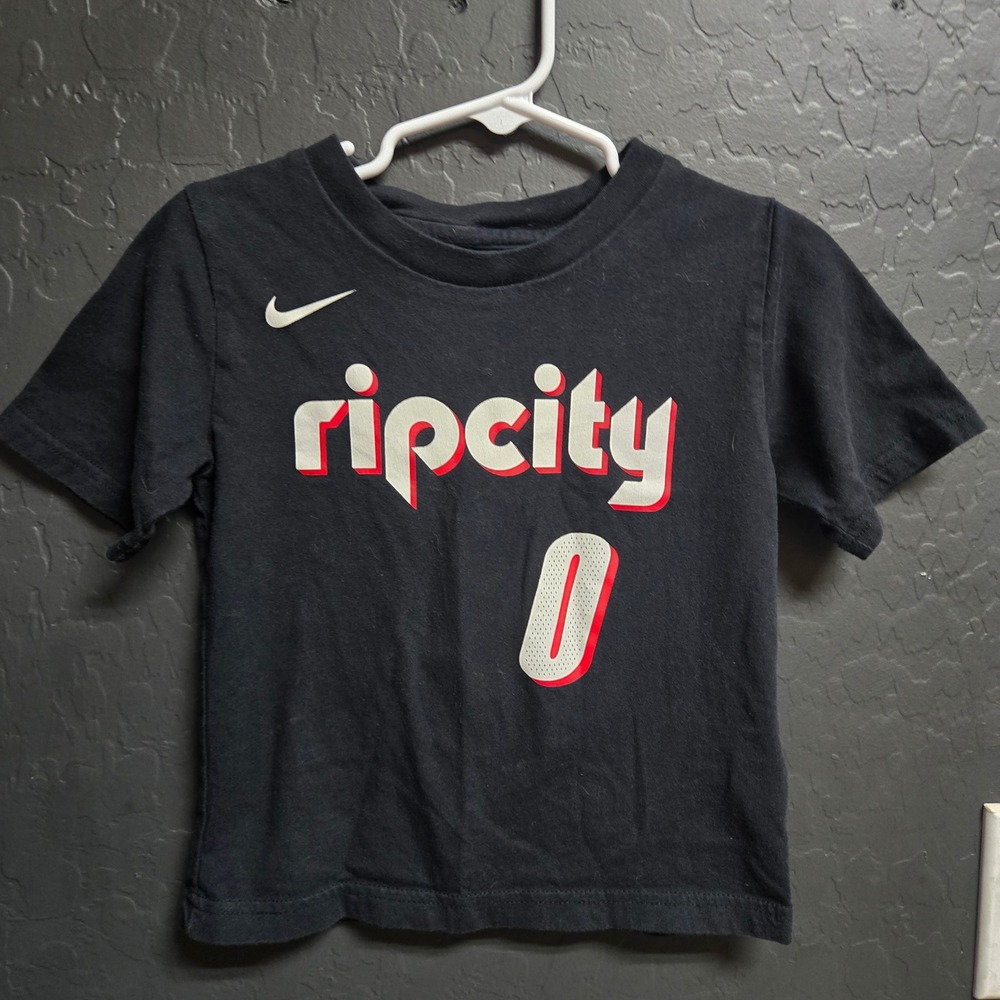 Nike Portland Trail Blazers Damian Lillard Rip City Shirt Youth Small 4 Black